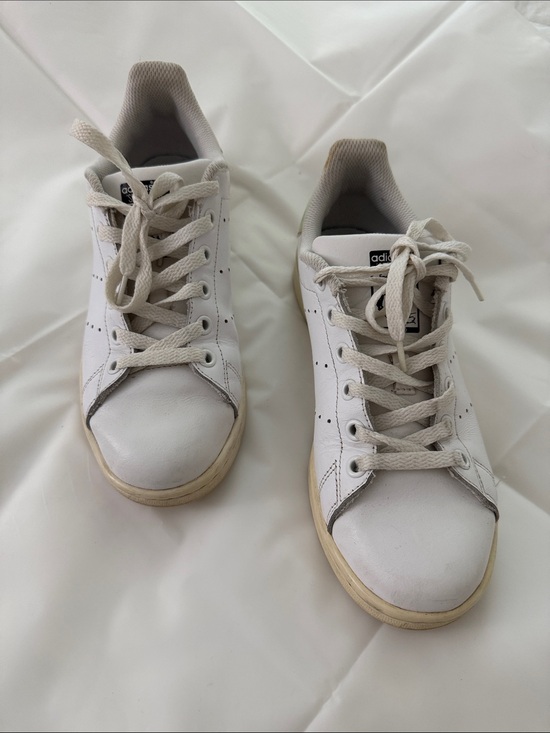 adidas Shoes - adidas White Leather Low-Top Sneakers with Cream Soles